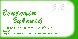 benjamin bubenik business card